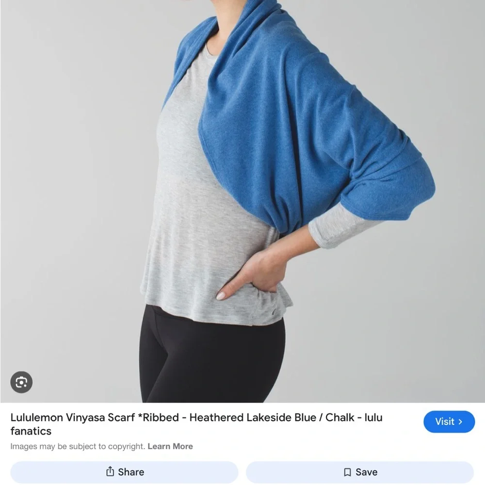Lululemon athletica Vyniasa scarf blue logo snap button